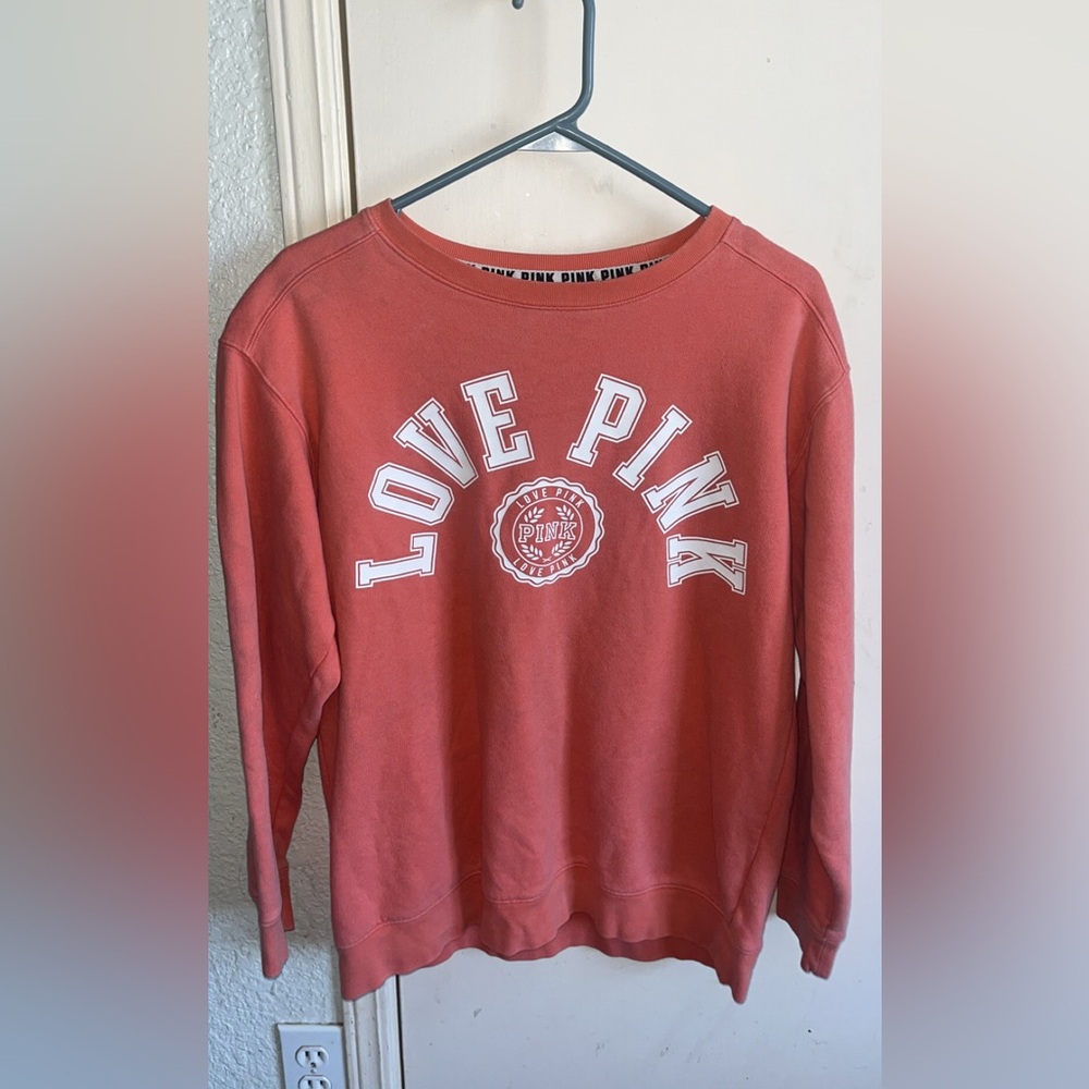 PINK Victoria's Secret Coral Crew Neck Sweater